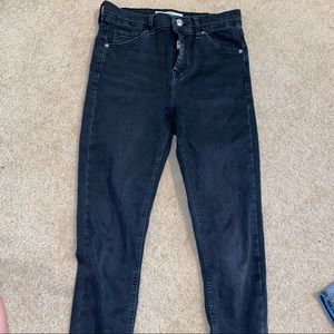 women’s dark grey top shop jeans